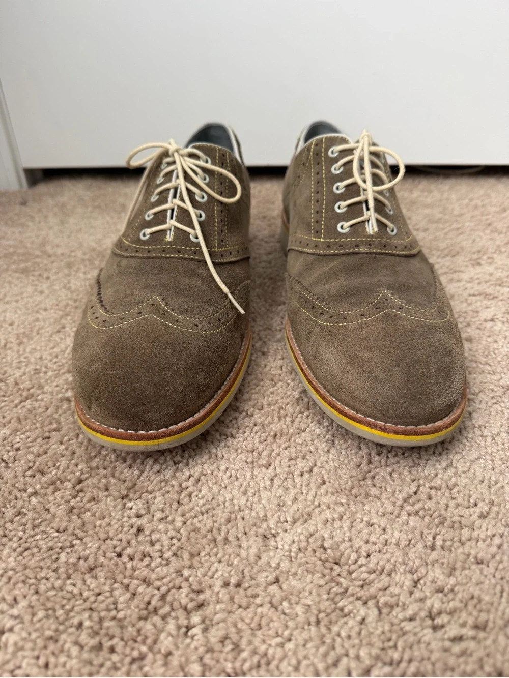 Johnston & Murphy Brown Suede Wingtip Oxford Dress Shoes Men’s 12M 20-6756